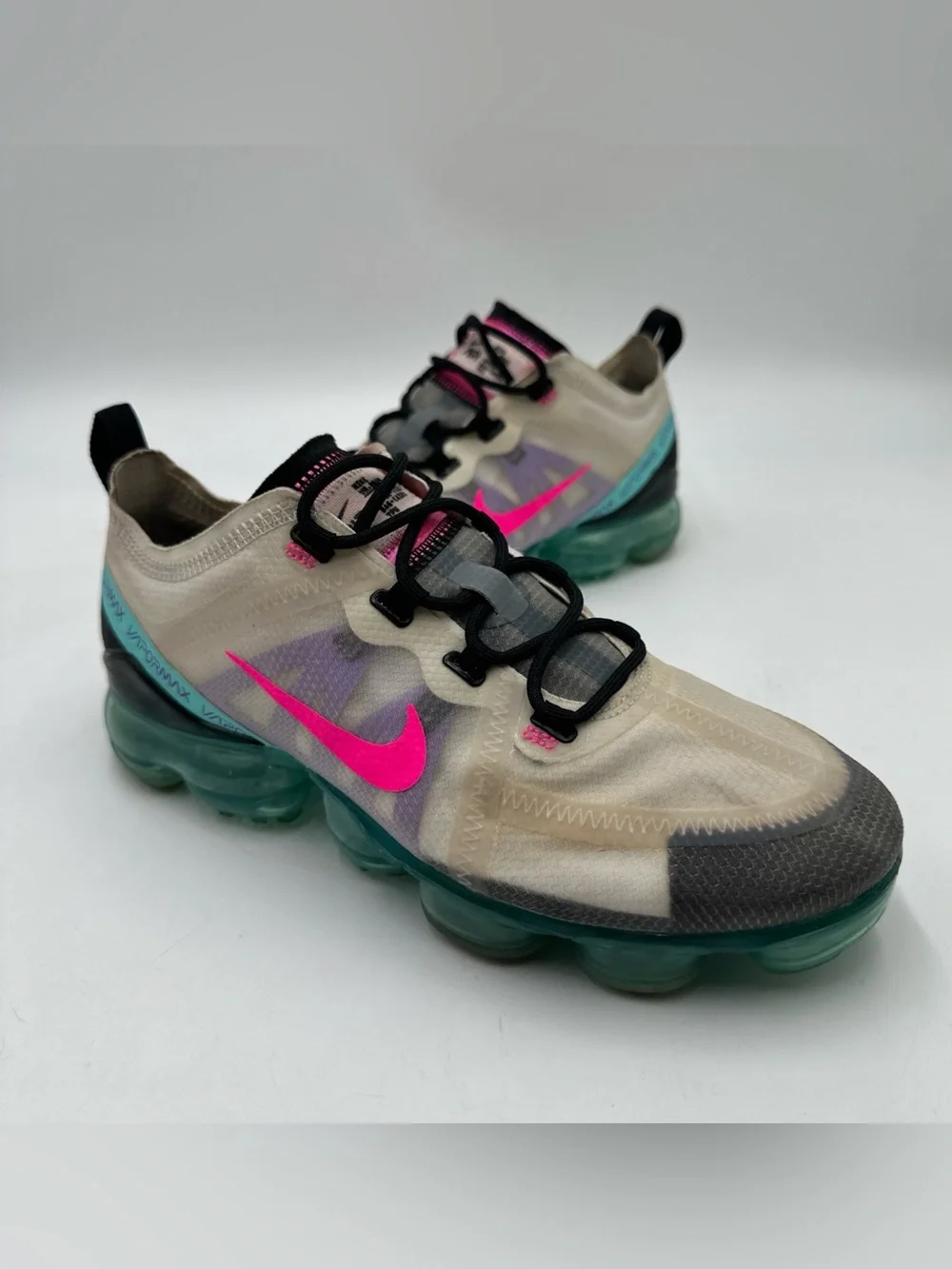 Nike Air VaporMax 2019 Womens Size 9 Pink Teal Multicolor Sneakers AR6632-005